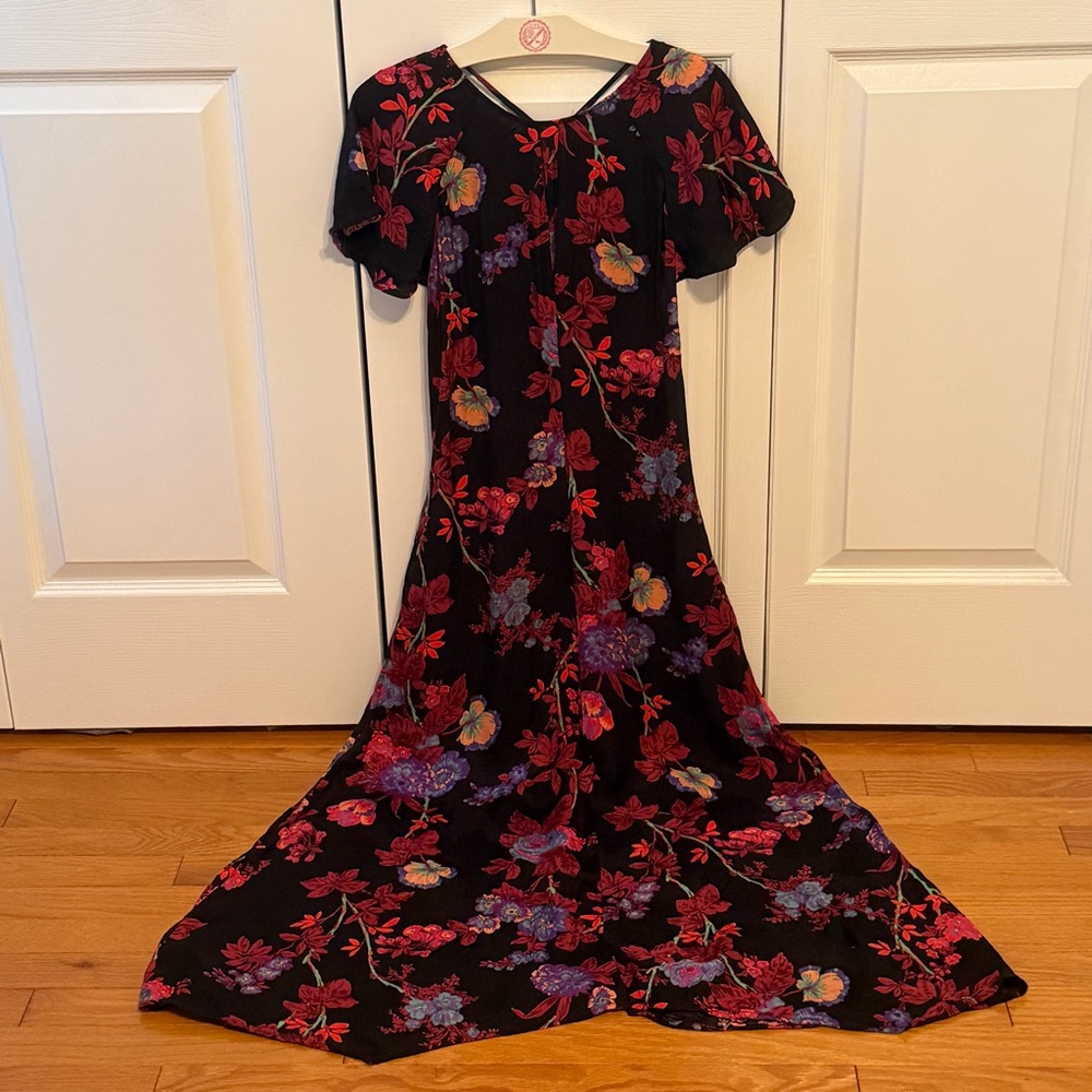 Reiss Leni Floral Print Cap Sleeve Midi Dress - Picture 3 of 5
